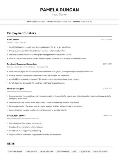 Resume example 2