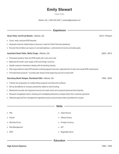 Resume example 1