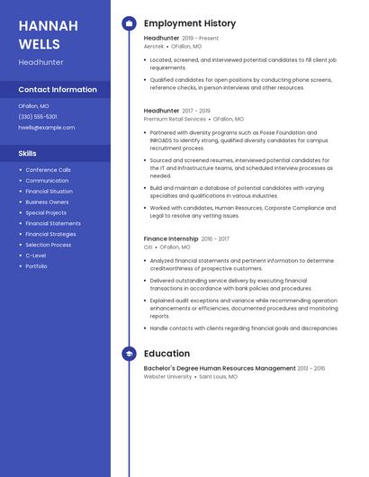 Headhunter Resume