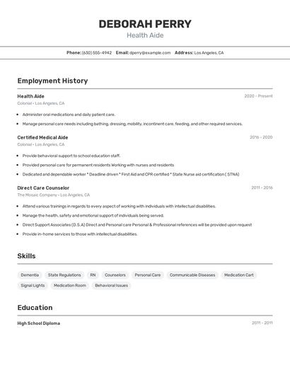 Resume example 2