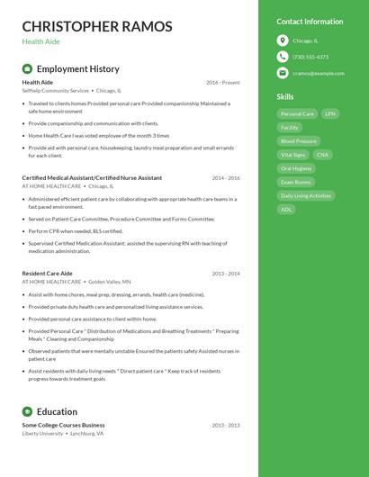 Resume example 4