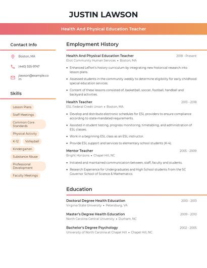 Resume example 3