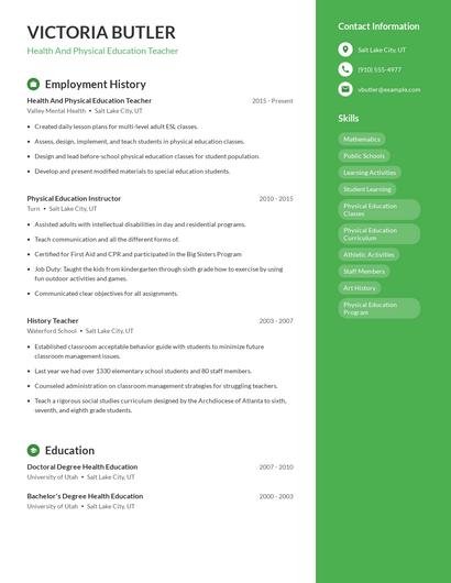 Resume example 4