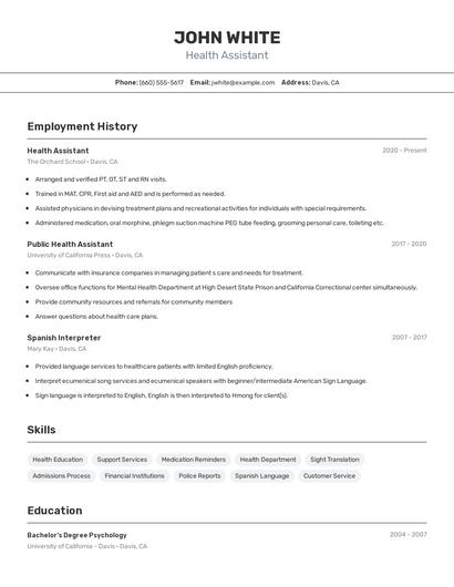 Resume example 2