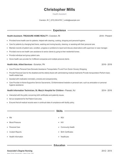Resume example 1