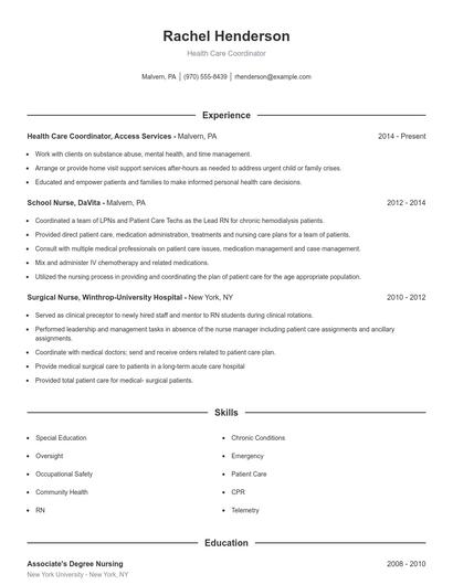 Resume example 1