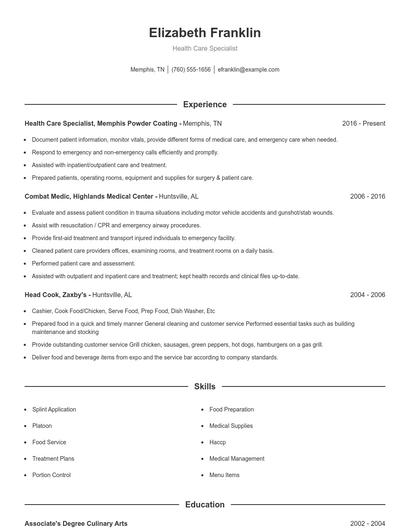 Resume example 1
