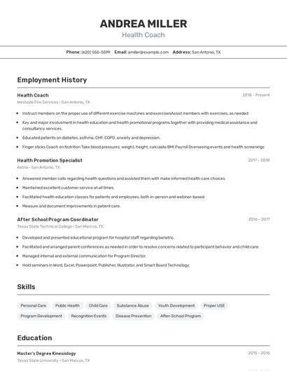 Resume example 2