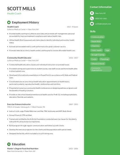 Resume example 5