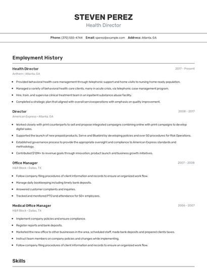 Resume example 2