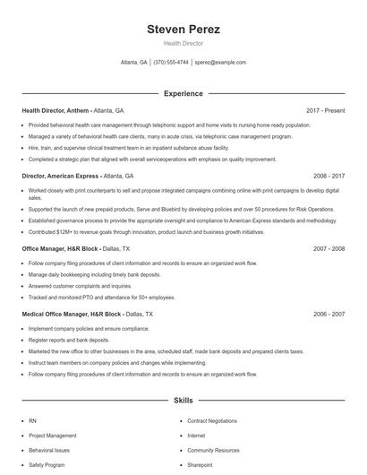 Resume example 1