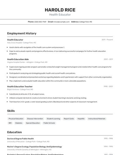 Resume example 2