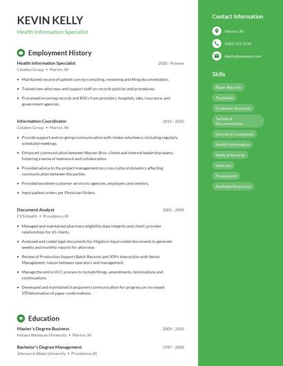 Resume example 5
