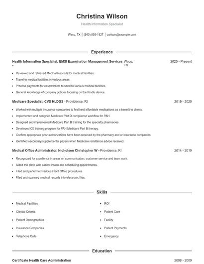 Resume example 1