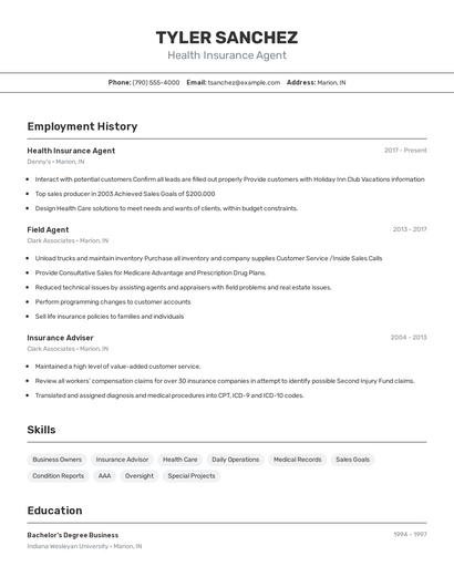 Resume example 2