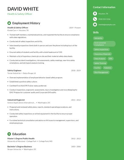 Resume example 4