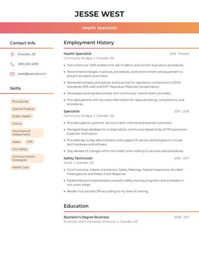 Resume example 3