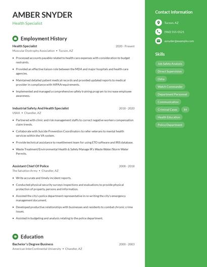Resume example 4