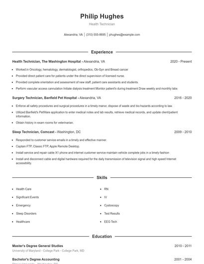 Resume example 1