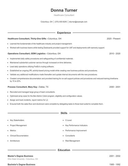 Resume example 1