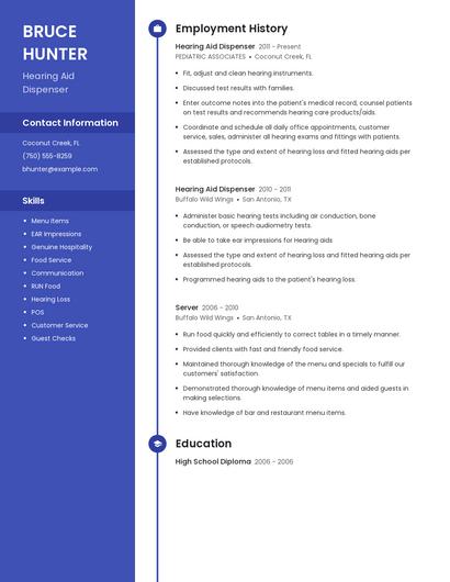 Hearing Aid Dispenser Resume