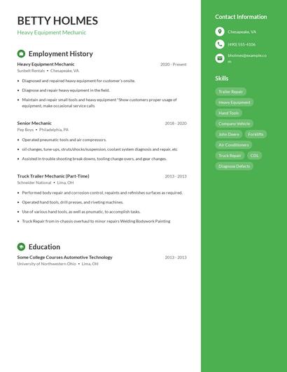 Resume example 5
