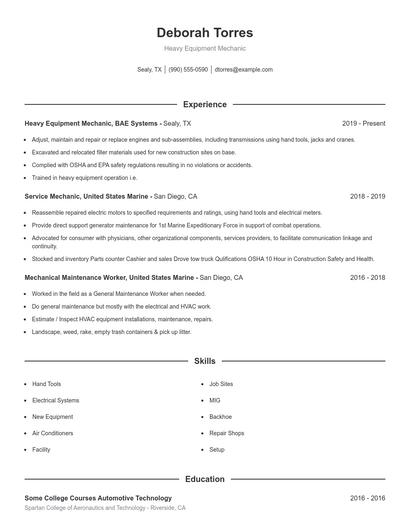 Resume example 1