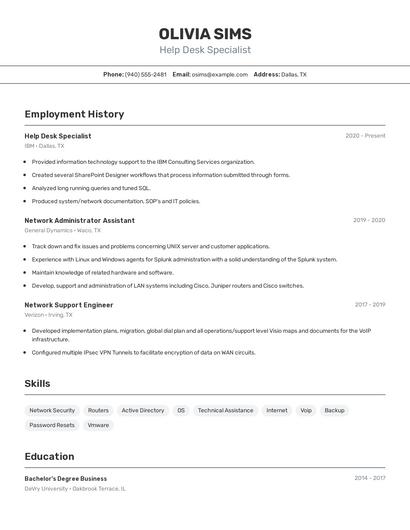 Resume example 2