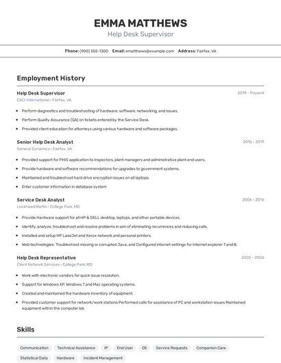 Resume example 2