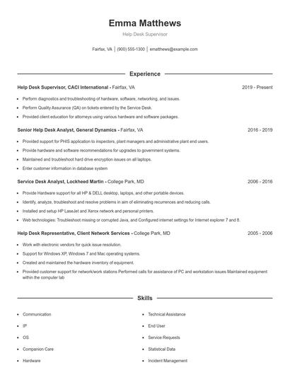 Resume example 1