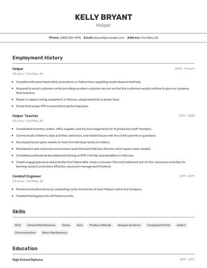 Resume example 2