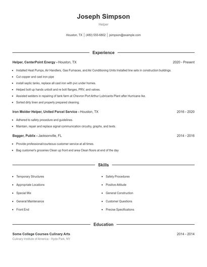 Resume example 1