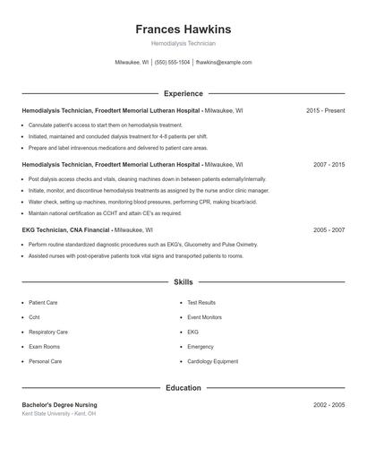 Resume example 1