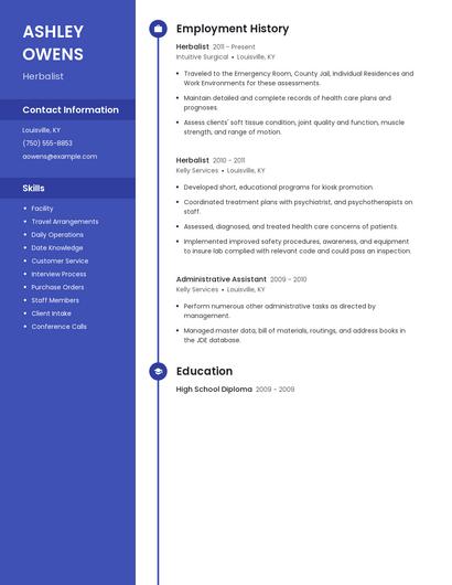 Herbalist Resume