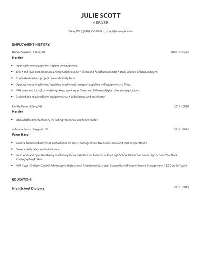 Herder Resume