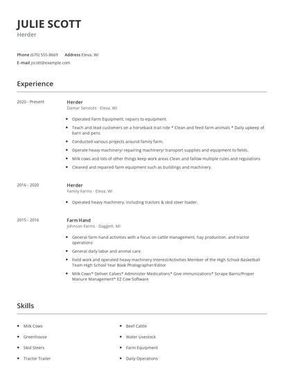 Herder Resume