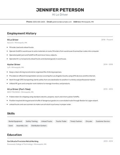 Resume example 2