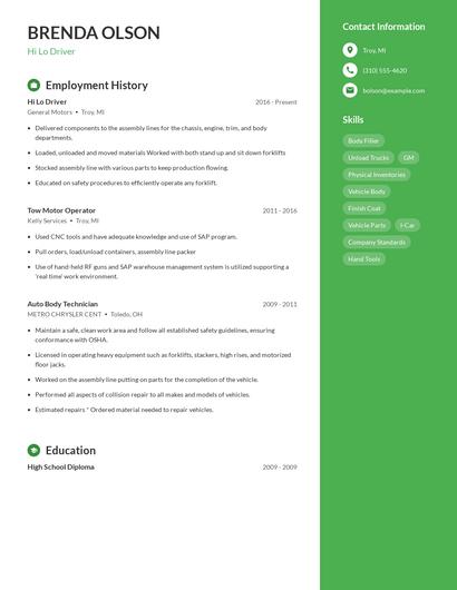 Resume example 4