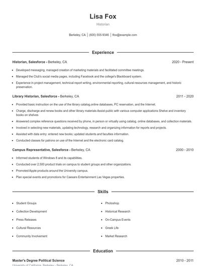 Resume example 1