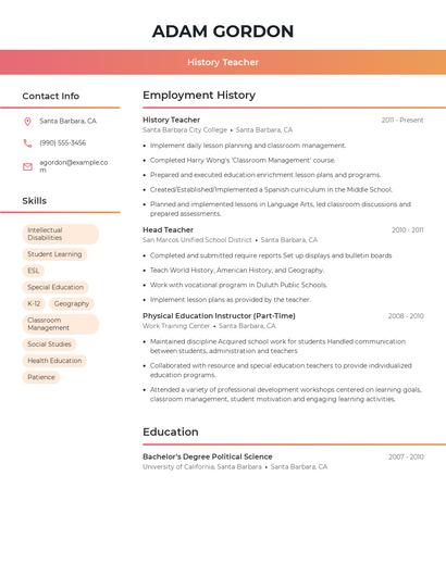 Resume example 3