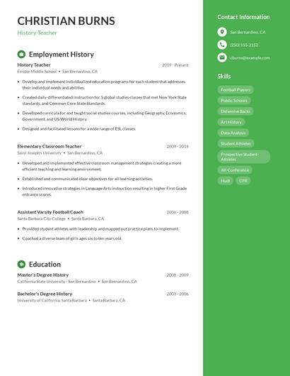 Resume example 5