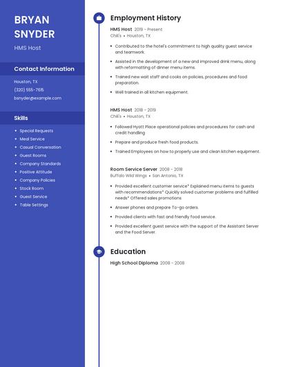 HMS Host Resume