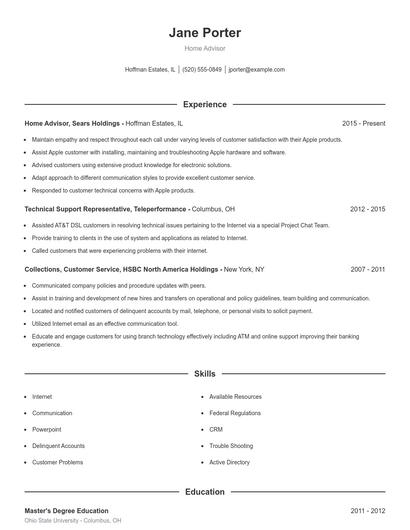 Resume example 1