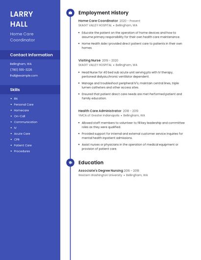 Home Care Coordinator Resume