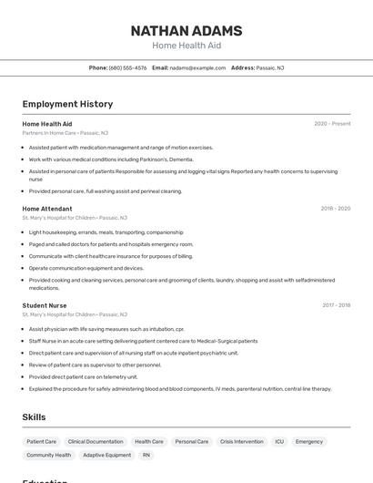 Resume example 2