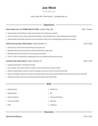 Resume example 1