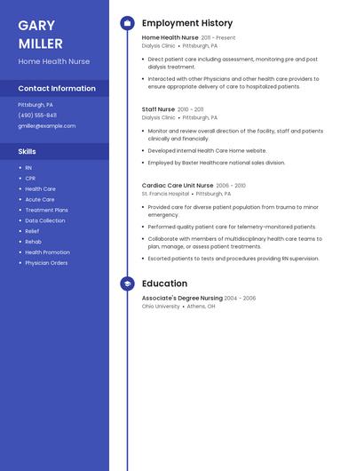 Home Health Nurse Resume