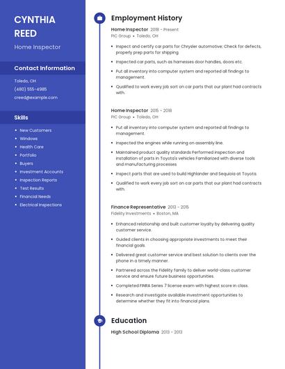 Home Inspector Resume