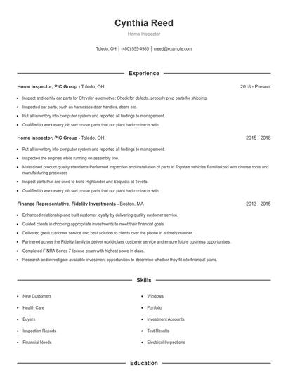 Resume example 1