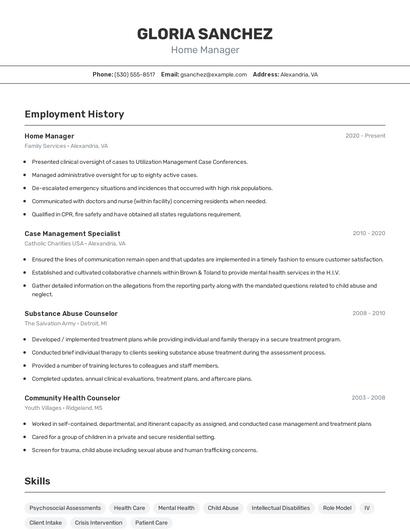 Resume example 2